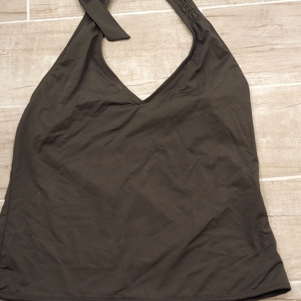 DKNY Women's Swim Top in Dark Brown